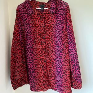Y2K inspired leopard print button up